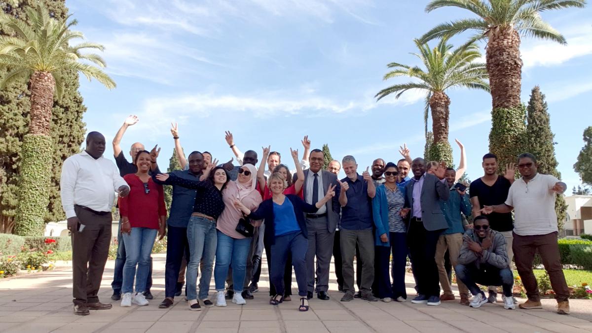 Les partenaires du projet CoMPAR issus de 6 dP étaient réunis à Meknès du 8 au 12 mai 2023. © S. Dury, Cirad